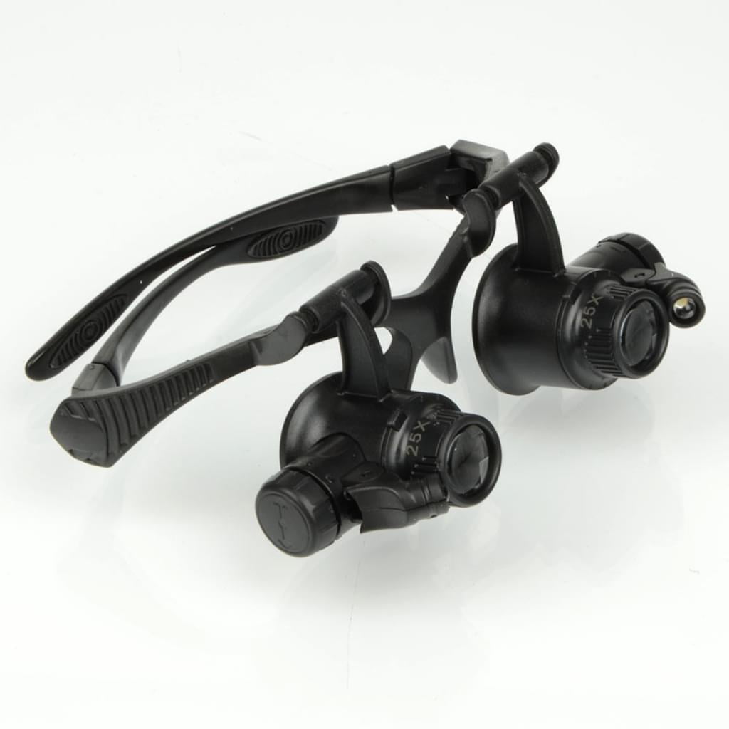 Heldig Magnifying glasses with light, hands free headband magnifying glass, 4 interchangeable lenses, stand magnifying glass for reading, electricians, sewing, crafts, jewelersB