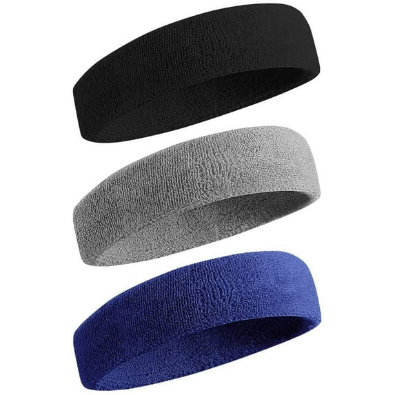 Heldig Moisture Wicking Sports Sweatbands with Set of 3 Count
