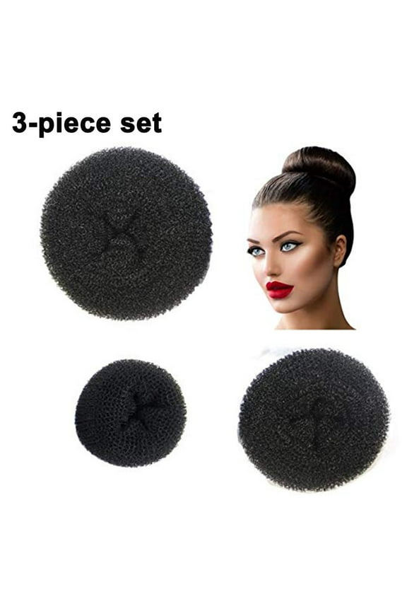 Pack of 3 Women's Hair Bun Donut Shapers Knot Ring Bun Cushion Hair Bun Roll Hair Accessories for Thick and Long Hair