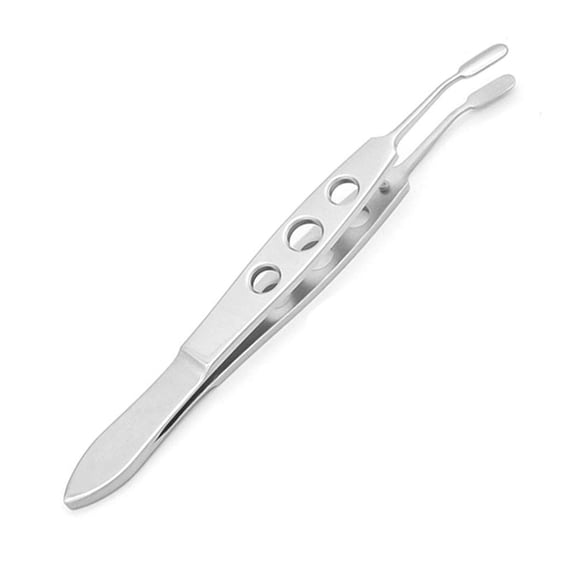 Heldig Premium Stainless Steel Meibomian Gland Expressor Professional Forceps Eyelid Massage Tweezers for Dry Eyes, High Precision Tweezer Tools (Rectangle 2)