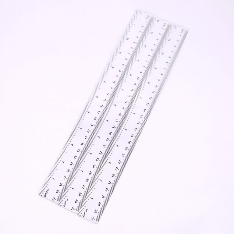 Heldig Rulers 12 Inch, Pack of 3, Clear Ruler, Plastic Ruler
