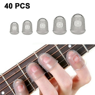 Heldig Silicone Guitar Finger Guards, Guitar Fingertips, Finger Protection Caps, Guitar Fingertip Protectors, Finger Guards for Ukulele, Finger Guards for Bass, 5 Sizes 40 piecesB
