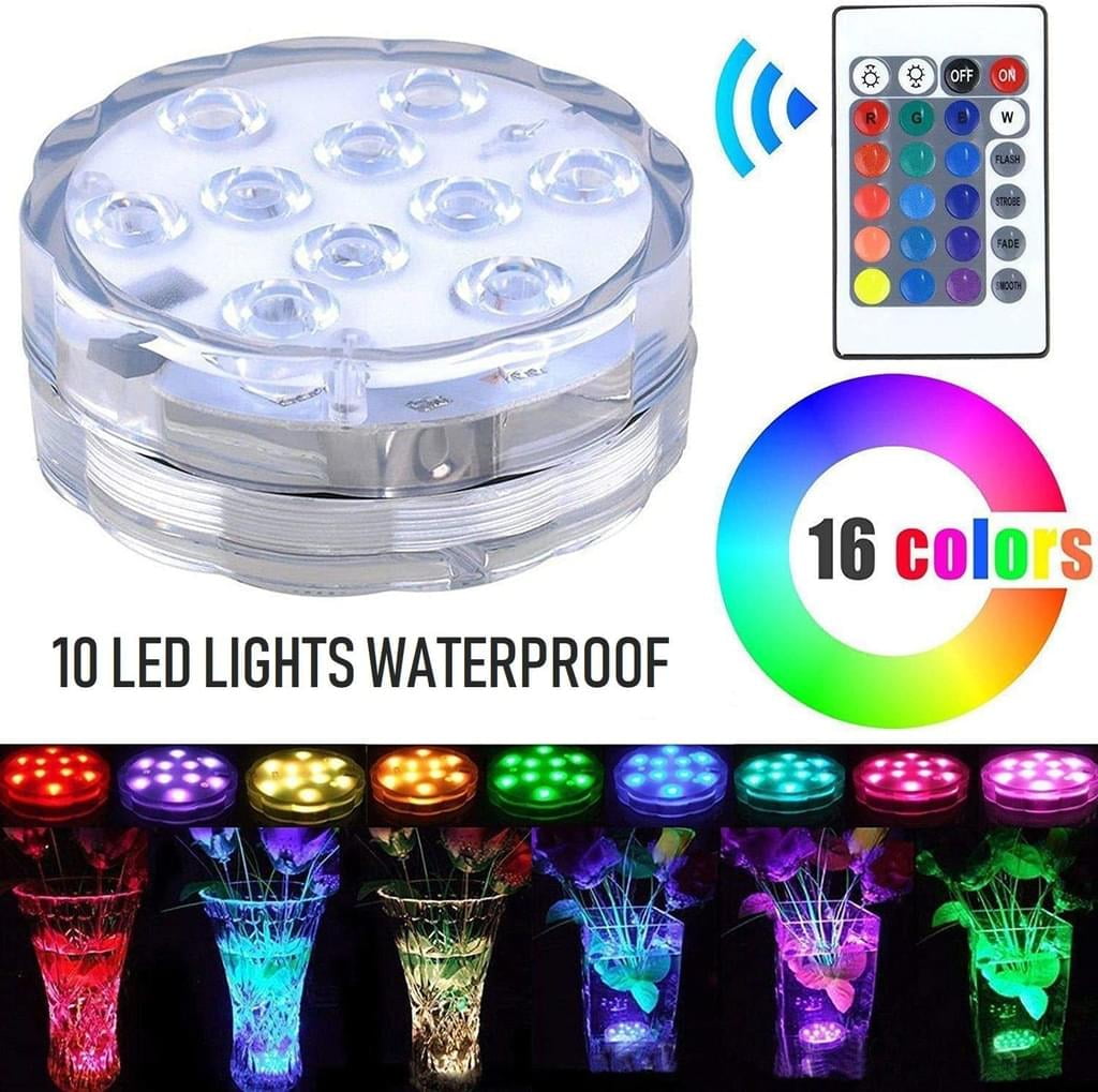 Heldig Underwater LED Lights 10 LED IP68 Waterproof Underwater LED Lights
