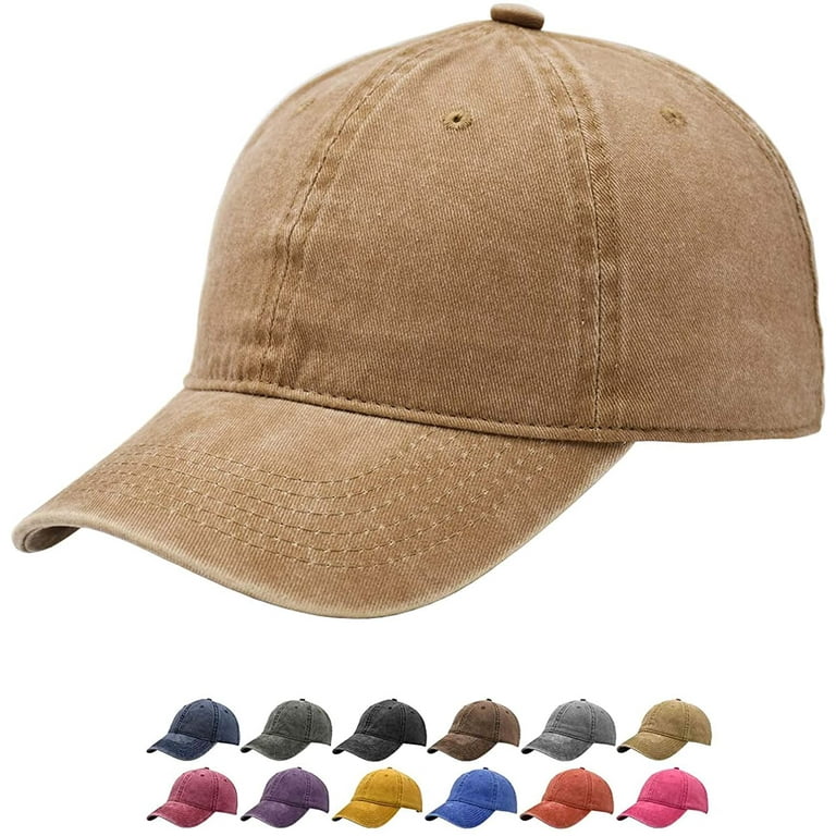 Heldig Vintage Cotton Washed Adjustable Baseball Caps Men and Women,  Unstructured Low Profile Plain Classic Retro HatB