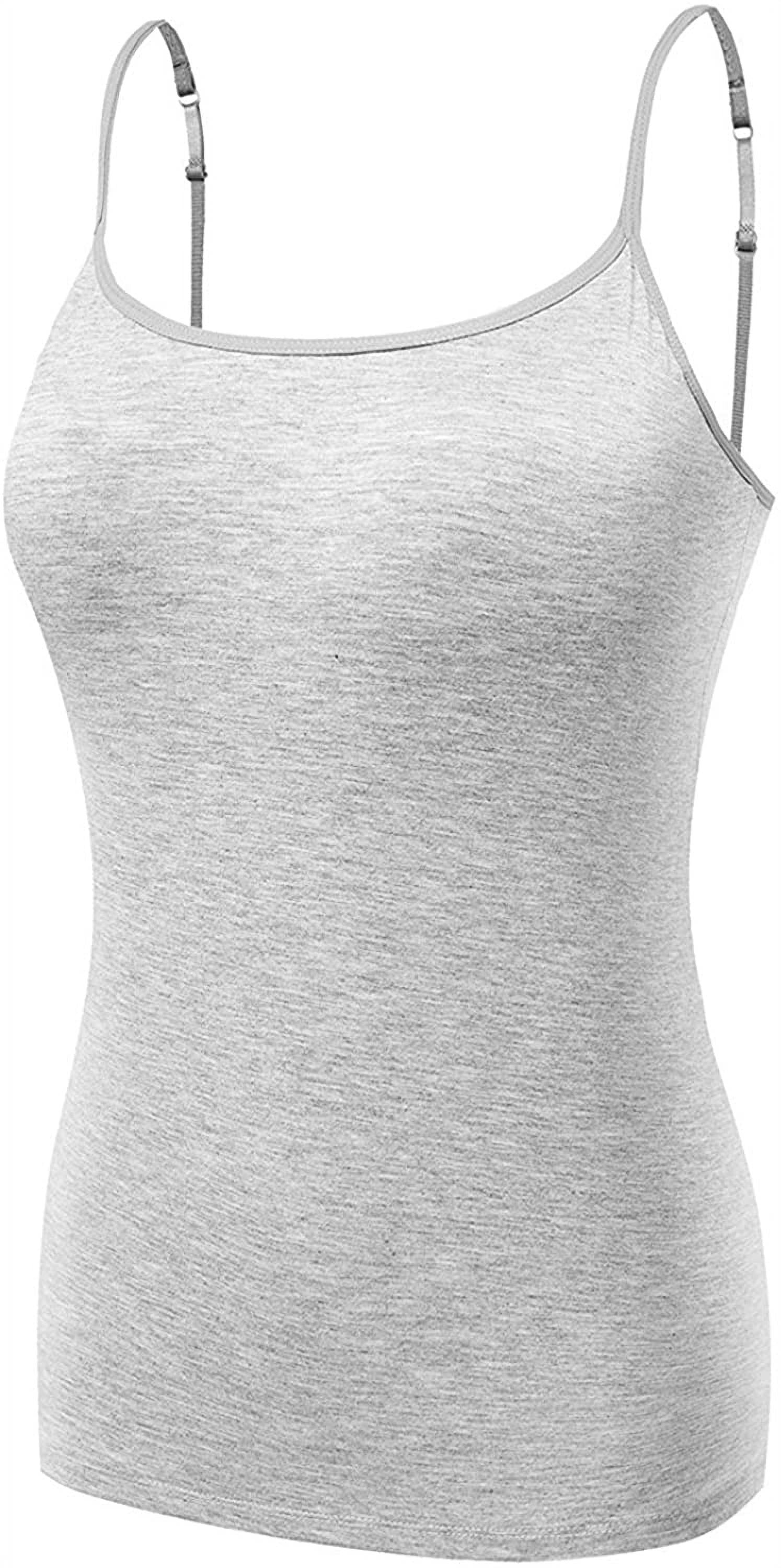 Heldig Womens Camisoles Tops with Built in Padded Bra Basic Breathable Tank  TopB 