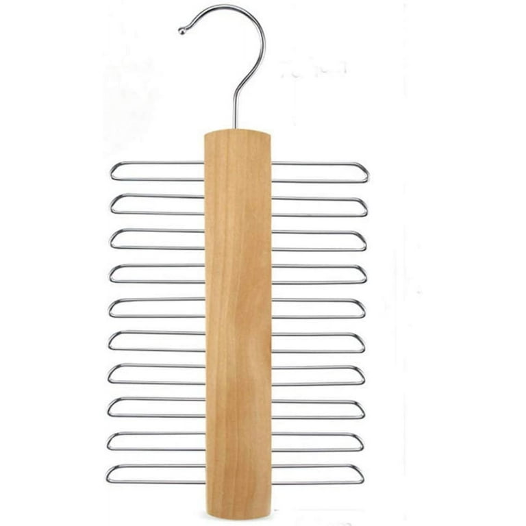 Heldig Wood Tie Rack Holder Tie and Belt Hanger Closet Organizer
