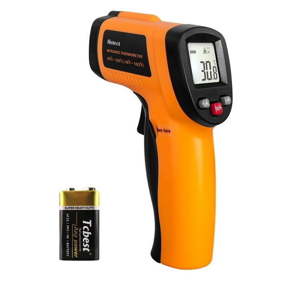 Helect Non Contact Digital Infrared Thermometer with 9 v Battery