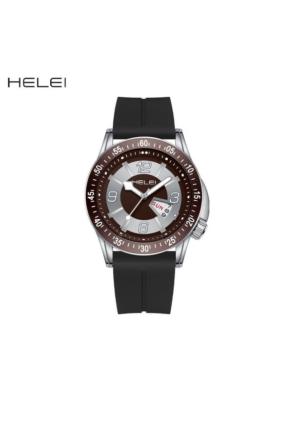 Men's Magnetic Buckle SilicBand Waterproof Watch Helei Quartz Watch