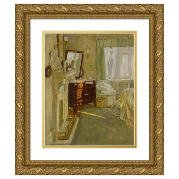Helen Galloway McNicoll 12x14 Gold Ornate Wood Frame and Double Matted Museum Art Print Titled - Interior (1905-1915)