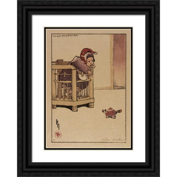 Helen Hyde 11x14 Black Ornate Wood Framed Double Matted Museum Art Print Titled: Miss Apricot - Cloud (1908)