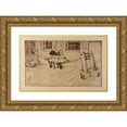thumbnail image 1 of Helen Hyde 14x11 Gold Ornate Wood Frame and Double Matted Museum Art Print Titled - The Joggling Board (1918), 1 of 4