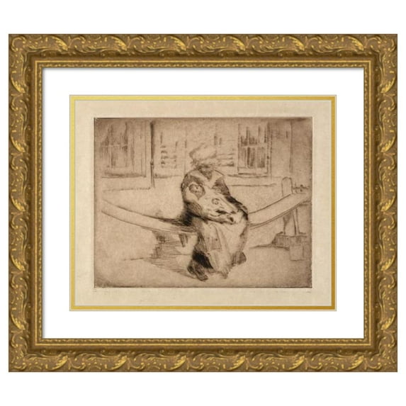 Helen Hyde 18x15 Gold Ornate Wood Frame and Double Matted Museum Art Print Titled - Friday's Child (1918)