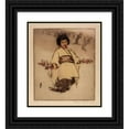 thumbnail image 1 of Helen Hyde 20x22 Black Ornate Framed Double Matted Museum Art Print Titled: Blossom Child (1902), 1 of 5