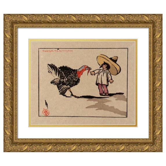 Helen Hyde 24x20 Gold Ornate Framed and Double Matted Museum Art Print Titled - A Common Scold (1912)