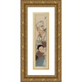 thumbnail image 1 of Helen Hyde 7x14 Gold Ornate Wood Frame and Double Matted Museum Art Print Titled - Mother and Child (1901), 1 of 4