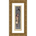 thumbnail image 1 of Helen Hyde 7x18 Gold Ornate Wood Frame and Double Matted Museum Art Print Titled - Belated (1901), 1 of 4