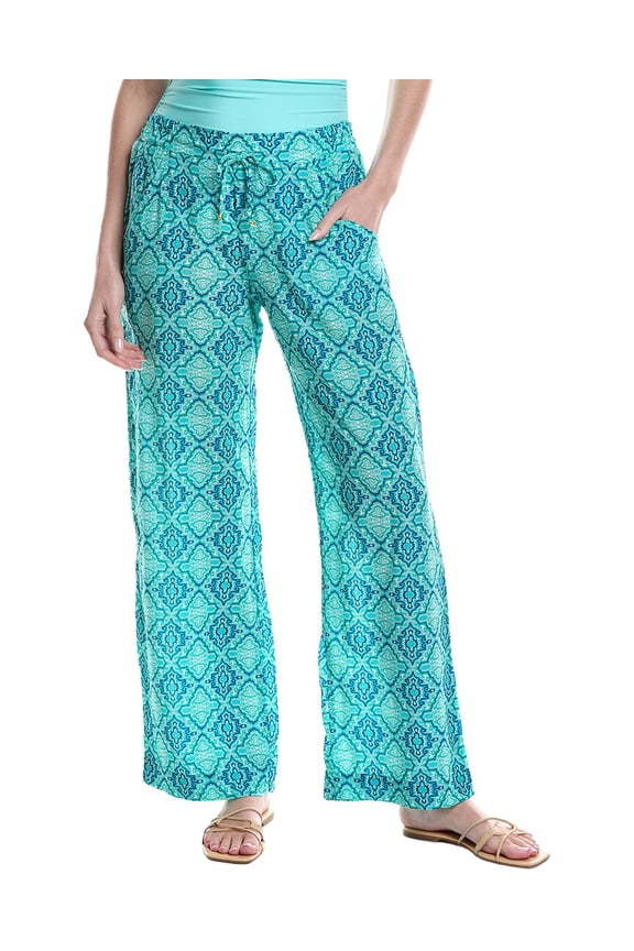 womens Seaside Pant, l, Blue