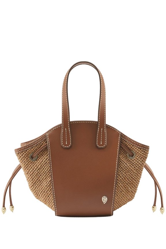 Piaf Raffia & Leather Tote, os