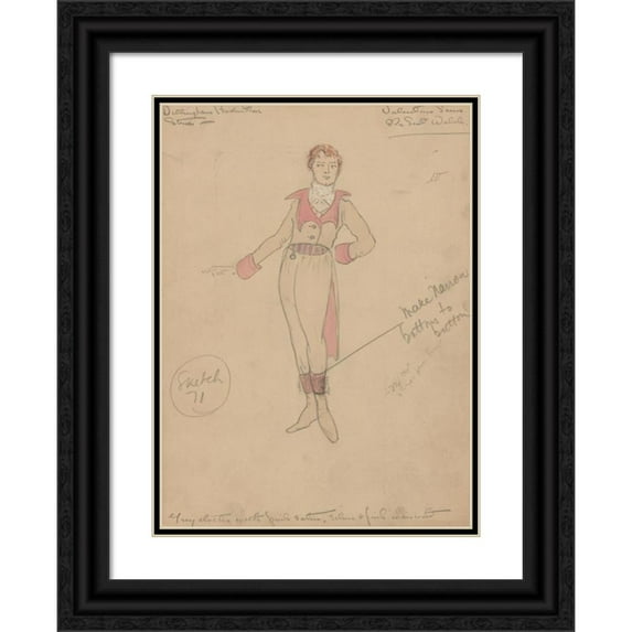 Helen Marguerite O'Kane 11x14 Black Ornate Wood Framed Double Matted Museum Art Print Titled: Valentine Scene-Mr. Scott Walsh (1920 - 1921)