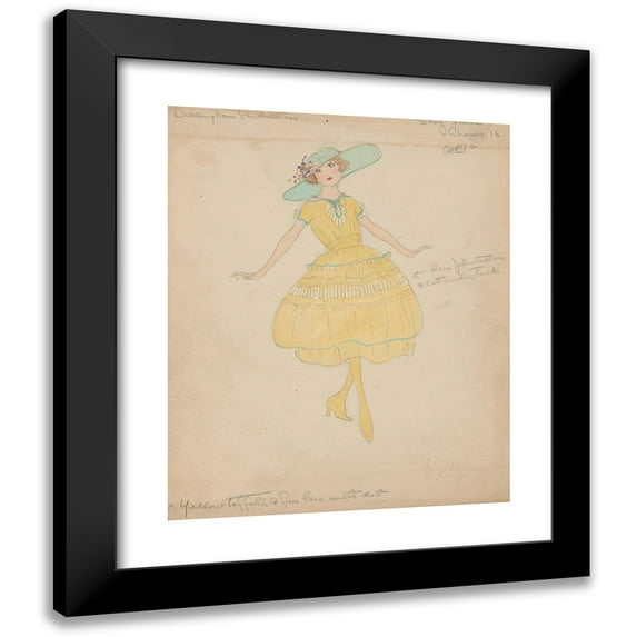 Helen Marguerite O'Kane 12x14 Black Modern Framed Museum Art Print Titled - Shop Scene-Chorus (1920 - 1921)