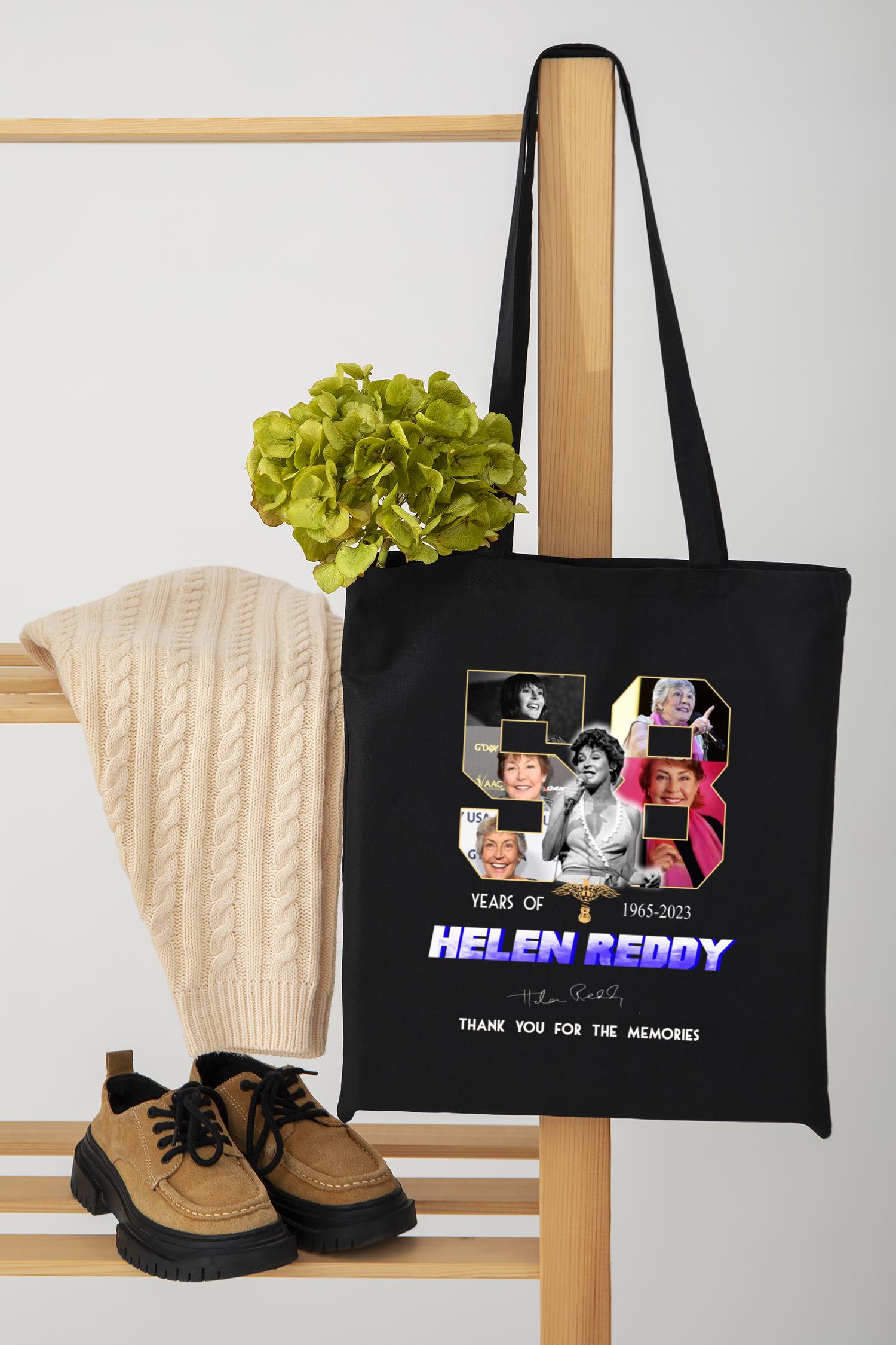 Helen Reddy 58 Years 1965-2023 Feminist Icon I Am Woman Unisex Tote Bag ...