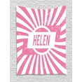 thumbnail image 1 of Helen Tapestry, Retro Style Inspired Composition with Weathered Looking Letters and Stripes, Wall Hanging for Bedroom Living Room Dorm Decor, 40W X 60L Inches, Pale Pink and White, by Ambesonne, 1 of 2