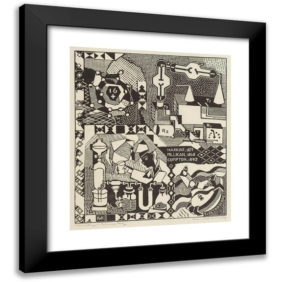Helen West Heller 12x14 Black Modern Framed Museum Art Print Titled - Chemistry-Cosmic Ray (1925 - 1955)