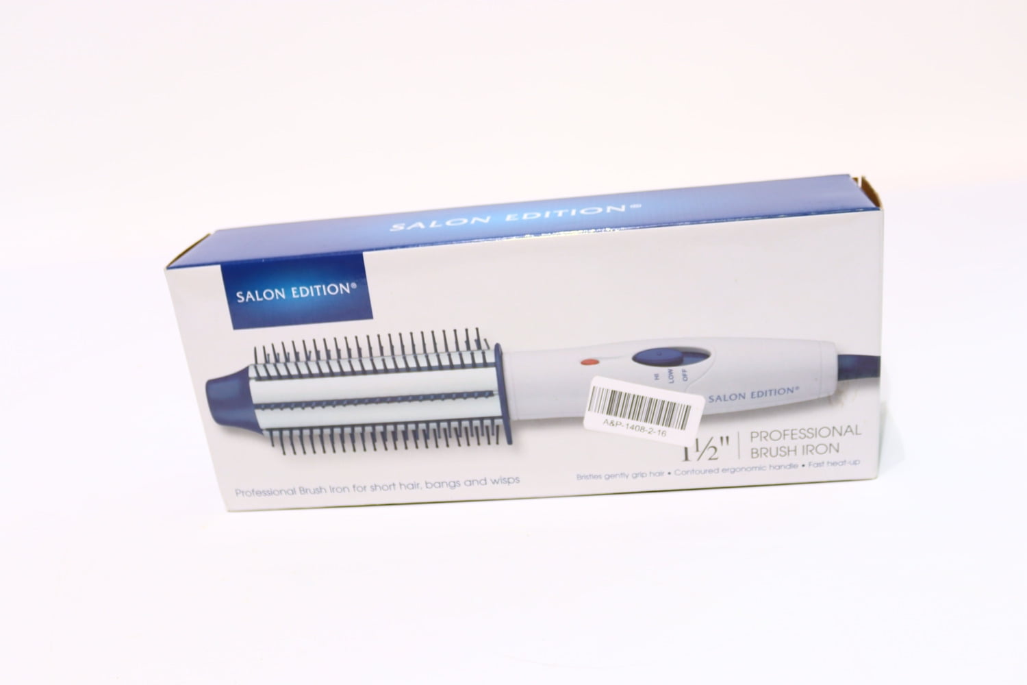 Salon Edition White Professional Brush Iron with 1.5" Barrel