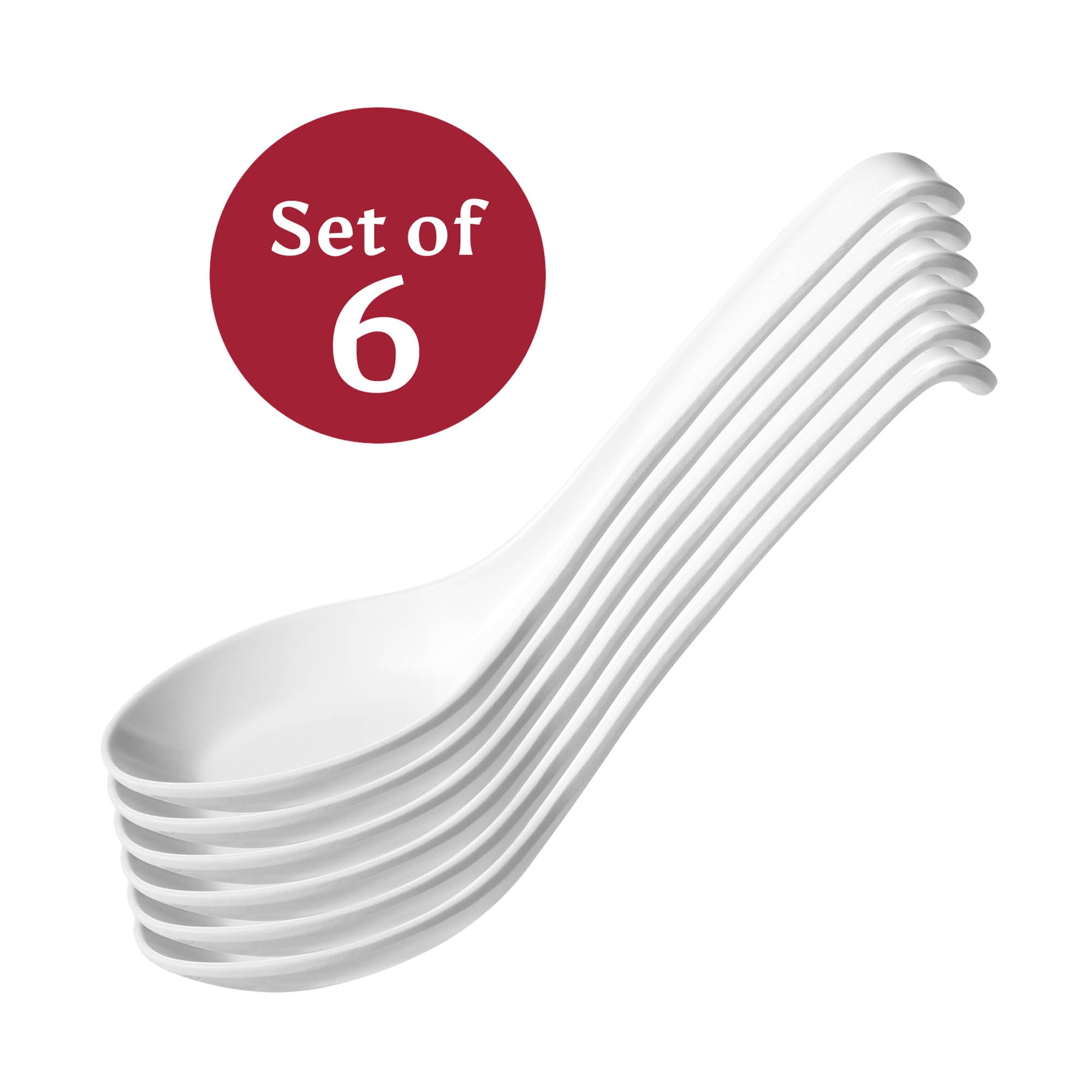 Helen's Asian Kitchen Asian Soup Spoons, BPA Free, Melamine, Set of 6