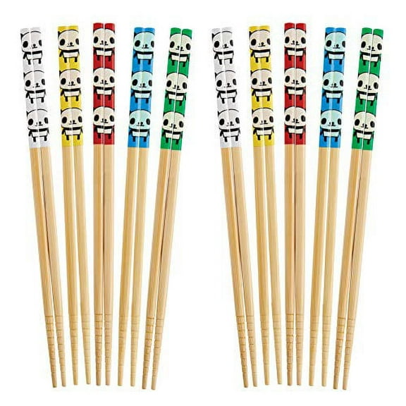 Helens Asian Kitchen Bamboo Chopsticks, Panda, 5-Pair, Set of 2, One Size, Brown