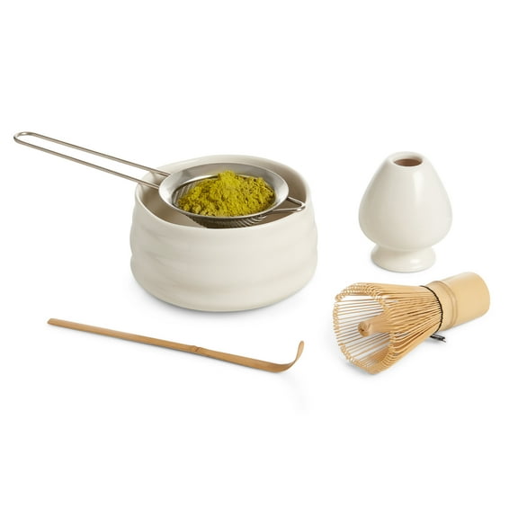 Helen's Asian Kitchen Matcha Tea Gift Set for Making Traditional Matcha Tea, 5-Piece Set with Preparation Instructions