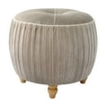 thumbnail image 1 of Helena Velvet Small Round Ottoman Beige N/A, 1 of 5