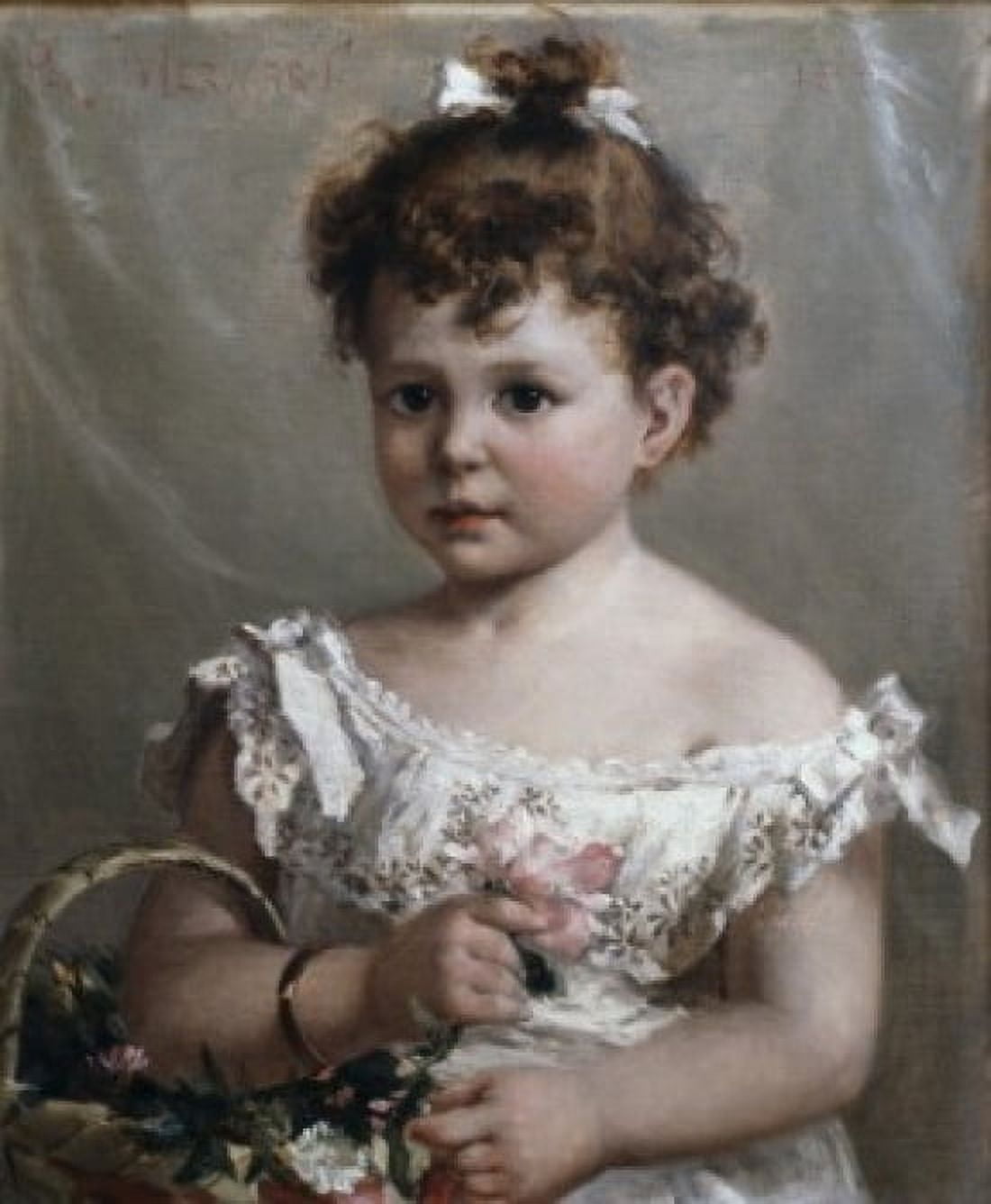 Helene Loeb Lyon As A Young Girl 1885 Paul Merwart (1855-1902 Polish) Musee du Louvre Paris France Canvas Art - Paul Merwart (18 x 24)