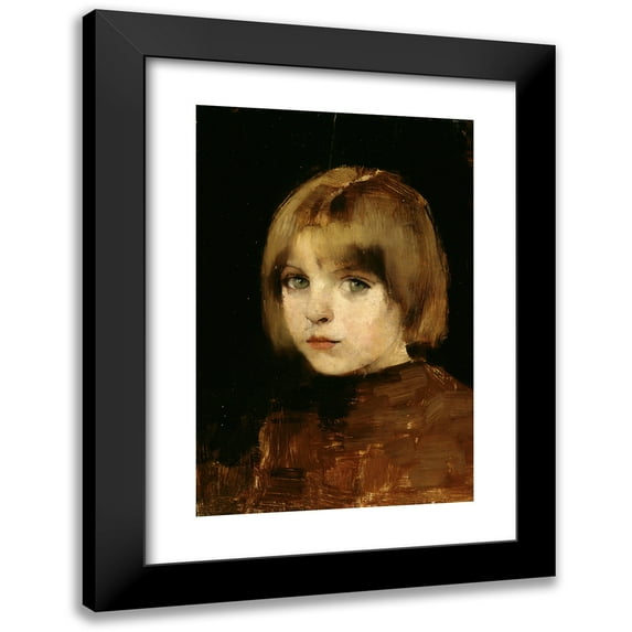 Helene Schjerfbeck 13x18 Black Modern Framed Museum Art Print Titled - Head of a Girl (1886)