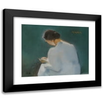 Helene Schjerfbeck 14x12 Black Modern Framed Museum Art Print Titled - Maria (1909)