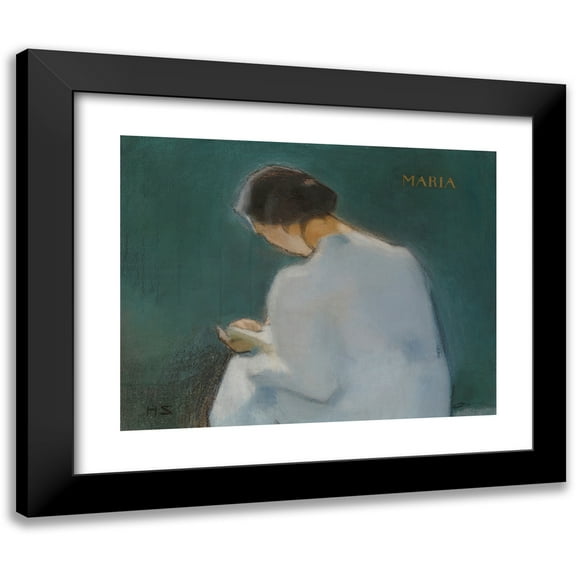 Helene Schjerfbeck 14x12 Black Modern Framed Museum Art Print Titled - Maria (1909)