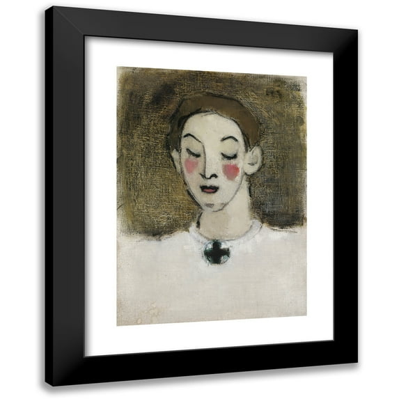 Helene Schjerfbeck 18x24 Black Modern Framed Museum Art Print Titled - Nurse I (Kaija Lahtinen) (1943)