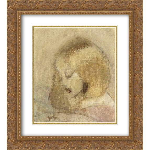 Helene Schjerfbeck 2x Matted 20x24 Gold Ornate Framed Art Print 'Annuli Reading'