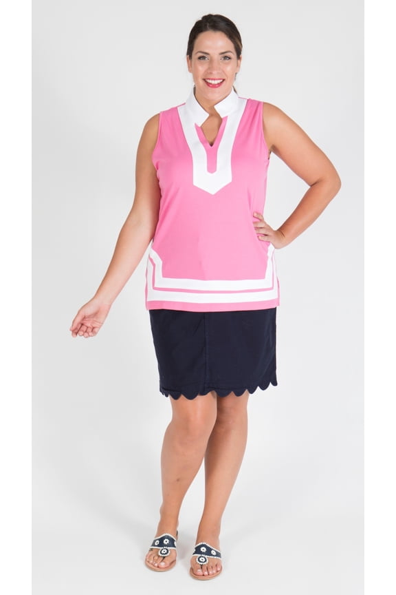 Helene Sleeveless Tunic with Trim