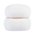 thumbnail image 1 of Helga White Vegan Shearling Ottoman, 1 of 6