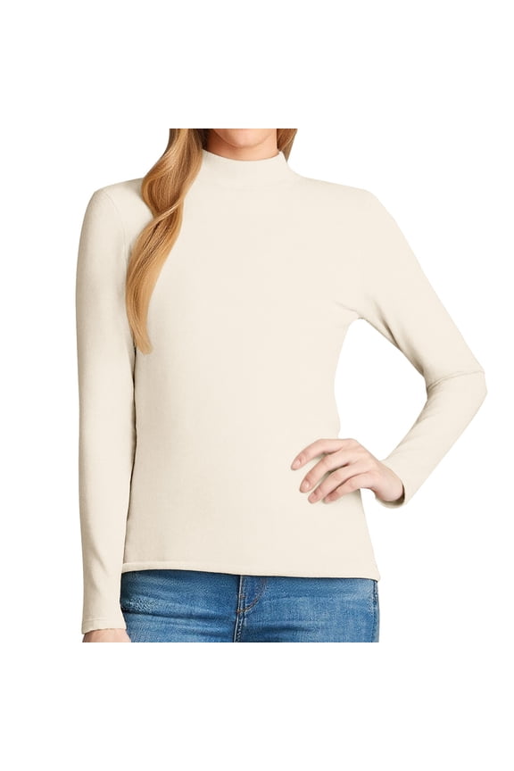 Women's Turtleneck Top Fleece Top Lined Top Long Sleeve Top Cold Weather Daily Wear Top