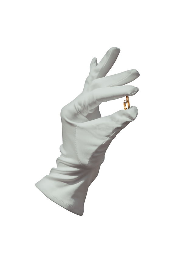presentation gloves, microfiber, silver-gray, size S, 1 pair