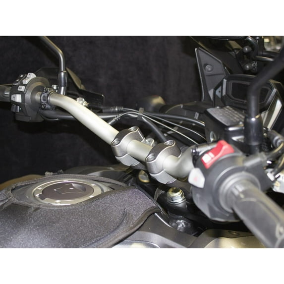 Helibars Motorcycle Handlebar Risers, CNC Machined 6061T6 Aluminum, 1/2 in. - 1 in. Height Increase, Hard Coat Anodized, Retains Stock Cables (HR01116)