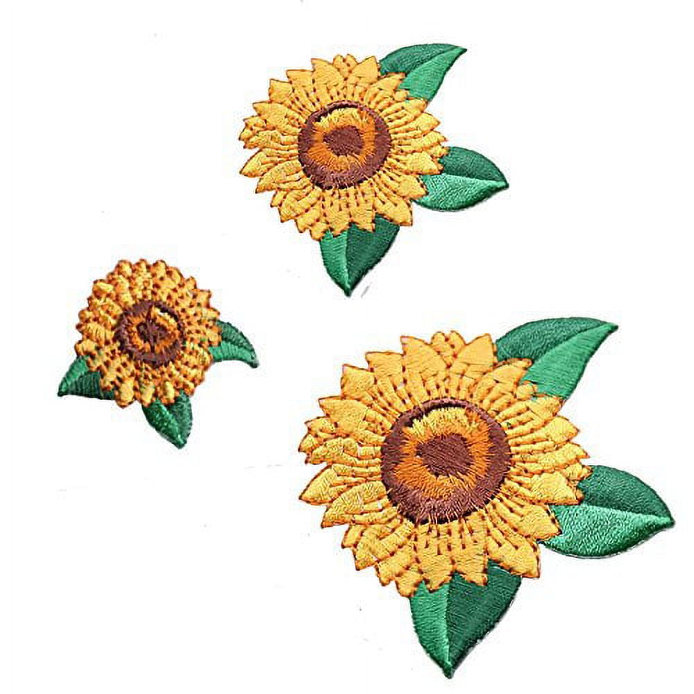 Helianthus Sunflower Self Adhesive embroidered Iron On Applique Patch