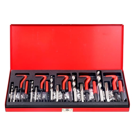 Helicoil Thread Repair Kit,166-Piece Metric HSS Drill Helicoil Repair Kit,M5 M6 M8 M10 M12 Heli Coil Rethreading Tool Kit with HSS Drill Bits Thread Inserts Taps Breakoff Installation Tools