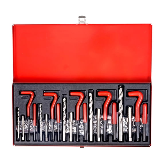 Helicoil Thread Repair Kit, 166-Piece Metric HSS Drill Set, M5 M6 M8 M10 M12 Rethreading Tool Kit with Inserts, Taps, Breakoff Installation Tools