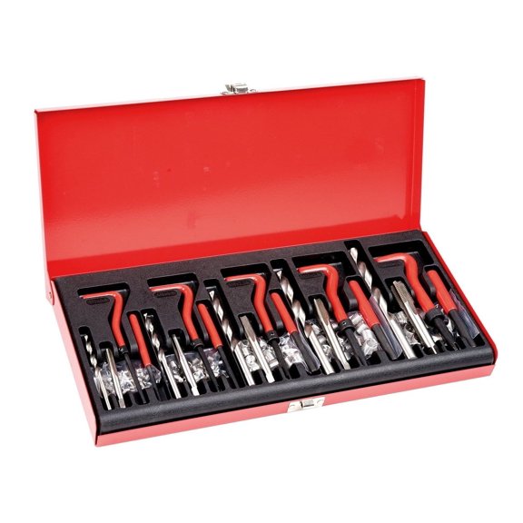 Helicoil Thread Repair Kit - 166 Piece Metric HSS Drill & Tap Set - M5 M6 M8 M10 M12 Heli Coil Rethreading Tool Kit for Automotive & Mechanical Repairs