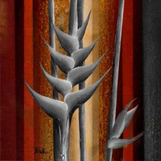 Heliconias and Stripes III Canvas Art - Patricia Pinto (24 x 24)