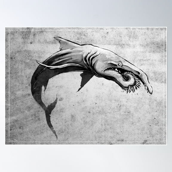 Helicoprion Poster Wall Art, Modern Wall Decor For Living Room Bedroom, 12x18 UNFRAMED