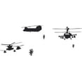 thumbnail image 1 of Helicopter Airplane Silhouette Cartoon Decors Wall Sticker Art Design Decal for Girls Boys Kids Room Bedroom Nursery Kindergarten House Fun Home Decor Stickers Wall Art Vinyl Decoration (18x20 inch), 1 of 2